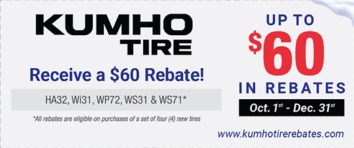 Kumho Tire Rebate