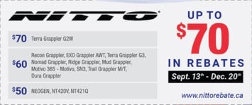 Nitto Tire Rebate
